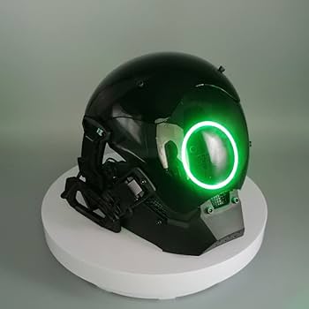 Amazon.co.jp: シンプルな黒のサイバーパンクマスク LED円形光